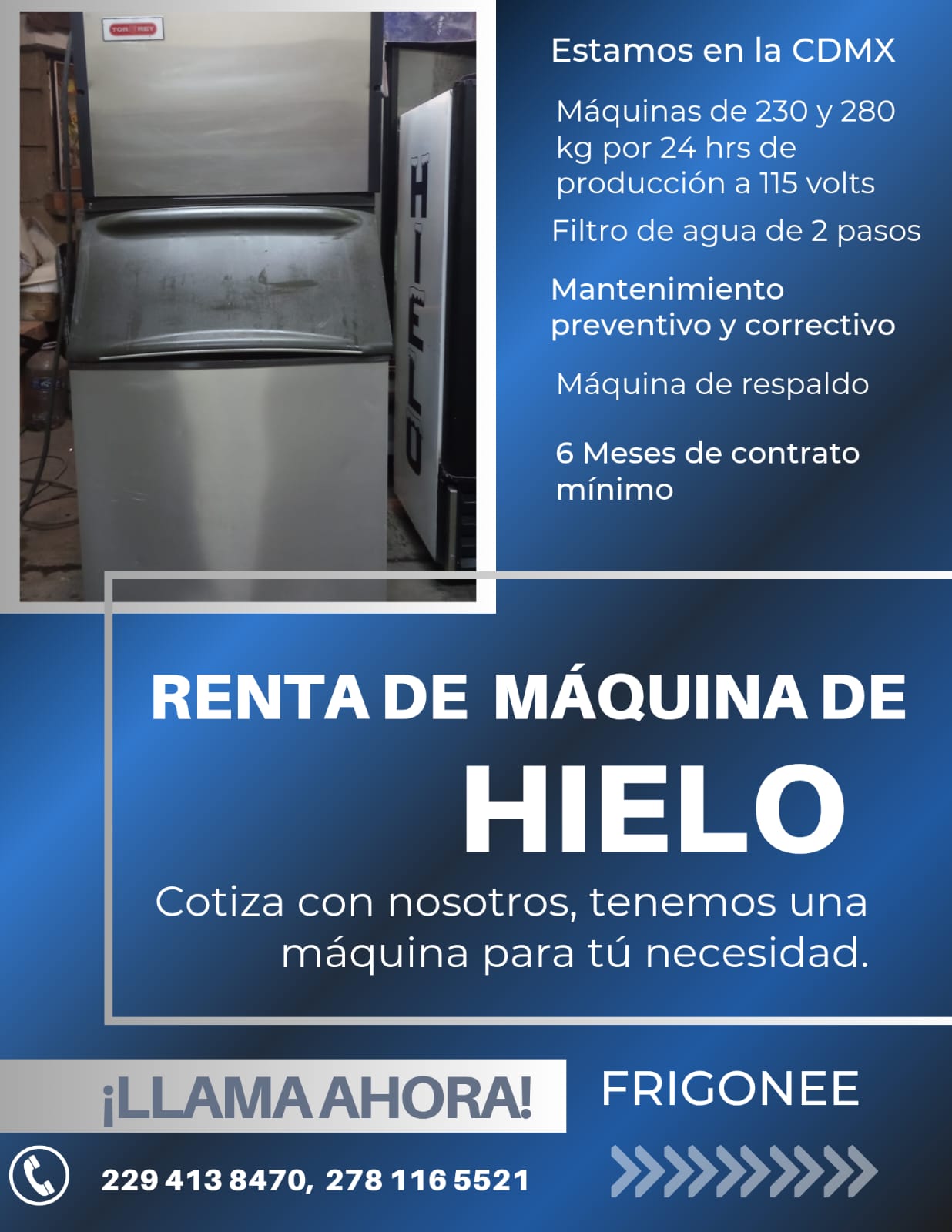Renta de maquina de Hielo
